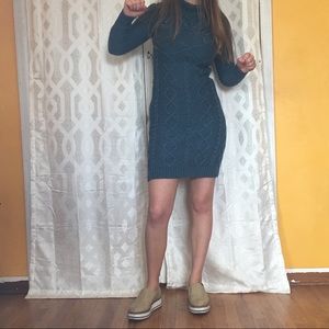 Moda International teal sweater dress